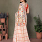 Rajwada Off White Khadi Printed Saree With Unstitched Blouse For Women
