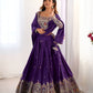 Rajwada Purple Silk Blend Embroidered Semi-Stitched lehenga For Women