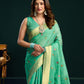 Rajwada Turquoise green Cotton Blend Printed Saree For Women