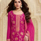 Rajwada Pink Viscose Embroidered Semi-Stitched Kurta Set For Women
