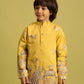 Rajwada Yellow Viscose Silk Embroidered Kurta Set For Kids