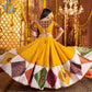 Rajwada Multicolor Viscose Cotton Embroidered Semi-Stitched lehenga With Patch Work And Stunning Tassels For Women