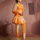 Rajwada Orange Cotton Blend Printed Co-ord Set For Women