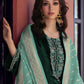 Rajwada Dark Green Velvet Embroidery Semi-Stitched Kurta Set For Women
