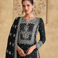 Rajwada Black Georgette Embroidered Semi-Stitched Kurta Set For Women
