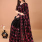 Rajwada Black And Pink Georgette Sequin Elegant Saree For Women