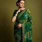 Rajwada Green Georgette Embroidered Printed Saree For Women