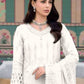 Rajwada White Georgette Embroidered Semi-Stitched Kurta Set For Women