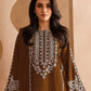 Rajwada Brown Georgette  Embroidered Semi-Stitched Kurta Set For Women
