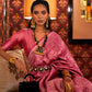 Rajwada Pink Silk Blend Woven Saree With Unstitched Blouse For Women