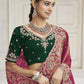 Rajwada Dark Pink Satin Embroidered Saree For Women