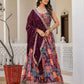 Rajwada Multicolor Georgette  Digital Printed With Sequins Work Stitched lehenga For Women