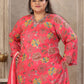 Rajwada Dark Pink Rayon Printed Kurta Set For Women