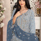 Rajwada Grey Georgette Embroidered Semi-Stitched Kurta Set For Women