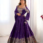 Rajwada Purple Silk Blend Embroidered Semi-Stitched lehenga For Women