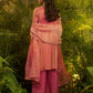Rajwada Mauve Organza Embellished Kurta Set For Women