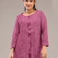 Rajwada Mauve Pink Poly Crepe Solid Semi Stitched Kurta Set For Women