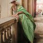 Rajwada Green Soft Silk Woven Saree With Unstitched Blouse For Women