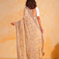 Rajwada Beige Georgette Embroidered Saree With Unstitched Blouse For Women