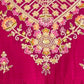 Rajwada Dark Pink Silk Blend Embroidered Stitched Kurta Set For Women
