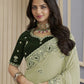 Rajwada Pista Georgette Embroidered Elegant Saree For Women