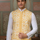 Rajwada White Silk Blend Plain Stitched Kurta Set For Men
