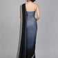Grey Silk Blend Embellished Saree