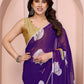 Rajwada Purple Georgette Printed Saree For Women