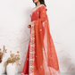 Rajwada Rust Orange Chiffon Embroidered Saree For Women