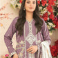 Rajwada Mauve Cotton Blend Embroidered Semi Stitched Kurta Set For Women