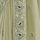 Rajwada Pista Georgette Embroidered Elegant Saree For Women