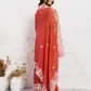 Rajwada Rust Orange Chiffon Embroidered Saree For Women