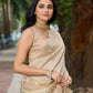 Rajwada Beige Georgette Embellished Solid Saree For Women