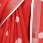 Rajwada Red Cotton Linen Woven Printed Saree For Women