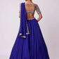 Rajwada Blue Georgette Embellished Semi Stitched Lehenga For Women
