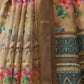 Rajwada Multicolor Linen Cotton Printed Saree For Women