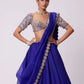 Rajwada Blue Georgette Embellished Semi Stitched Lehenga For Women