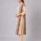 Beige Cotton Blend Plain Kurta Set