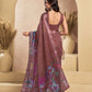 Rajwada Dusty mauve Cotton Linen Zari Work Saree For Women