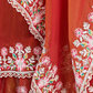 Rajwada Rust Orange Chiffon Embroidered Saree For Women