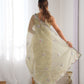 Rajwada Light Green Net Sequins Embroidered Saree With Unstitched Blouse For Women