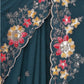Rajwada Teal Blue Georgette Solid Saree For Women