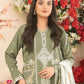 Rajwada Green Cotton Blend Embroidered Semi Stitched Kurta Set For Women