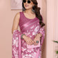 Rajwada Pink Georgette Floral Print Saree For Women