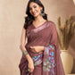 Rajwada Dusty mauve Cotton Linen Zari Work Saree For Women