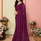 Rajwada Purple Georgette Embellished Saree For Women