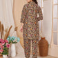 Rajwada Brown Rayon Floral Printed Semi-Stitched Co-Ord Set For Women