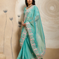 Rajwada Sea Green Chiffon Embroidered Saree For Women