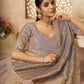 Rajwada Lavender Tissue Embroidered Semi-Stitched Lehenga For Women