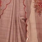 Rajwada Mauve Organza Solid Printed Saree For Women